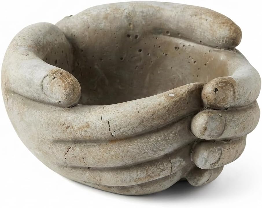 Maceta concreto flores mesa suculentas gris 5.5x5x3pulg
