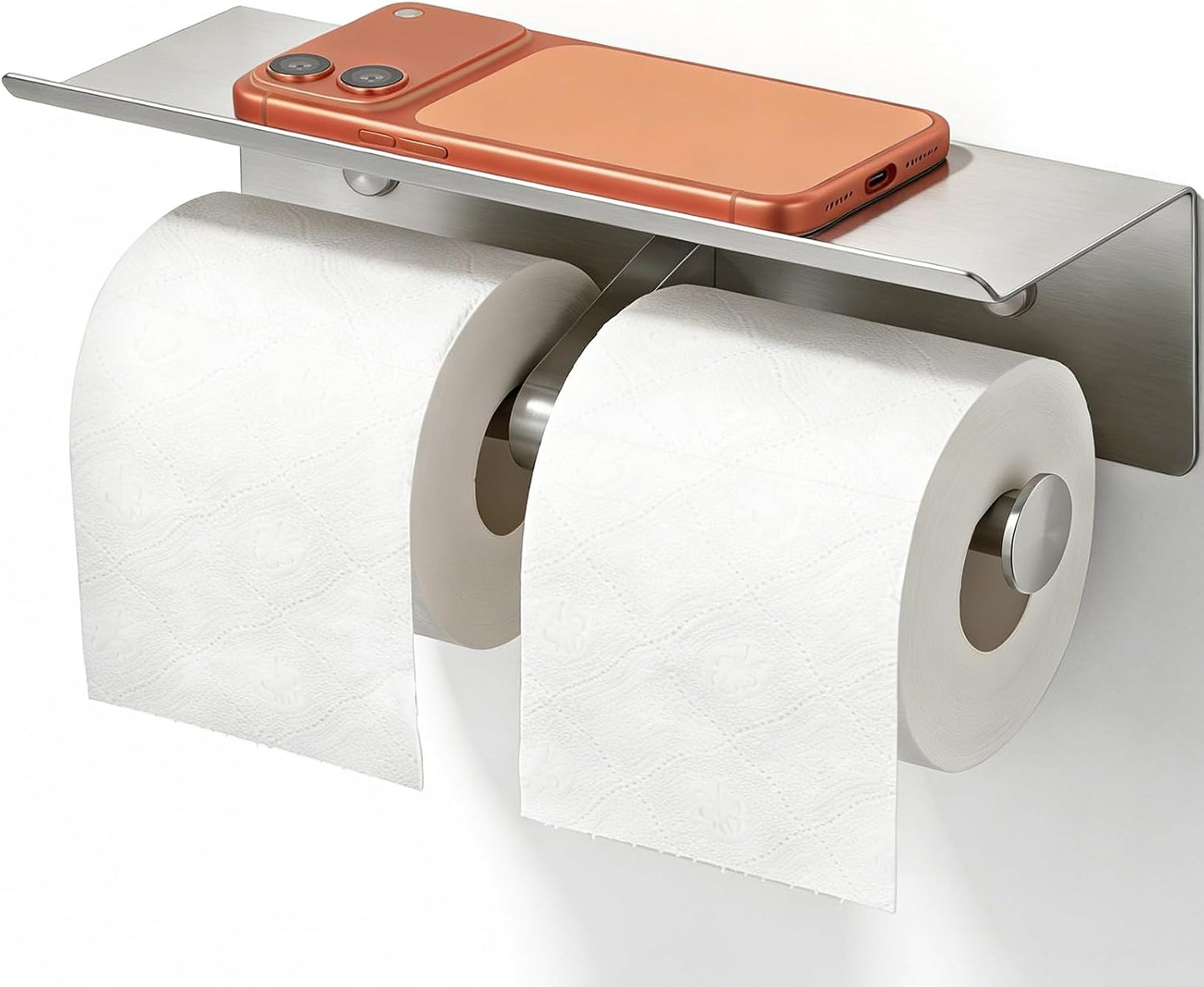 Soporte papel higiénico doble rollo acero inox