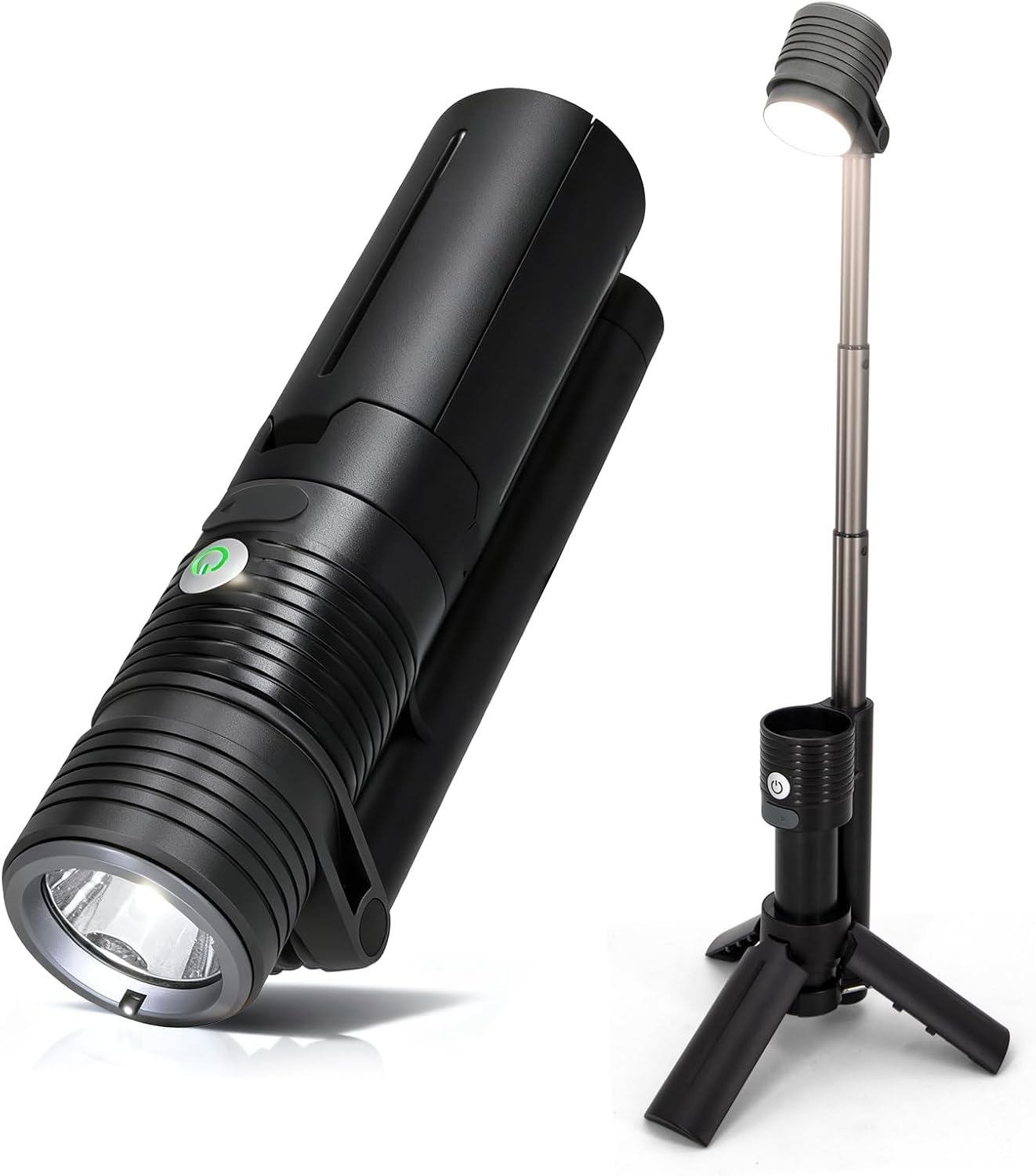 Linterna camping LED impermeable con imán negro