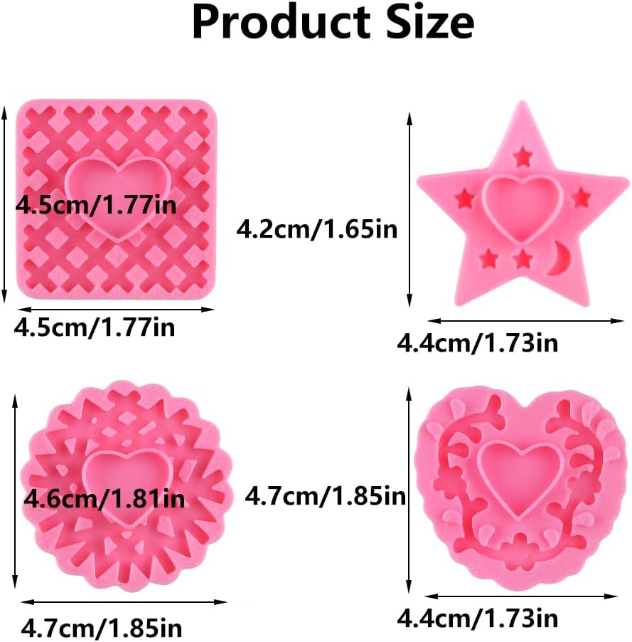 Moldes de galletas 3D en forma de corazón para hornear
