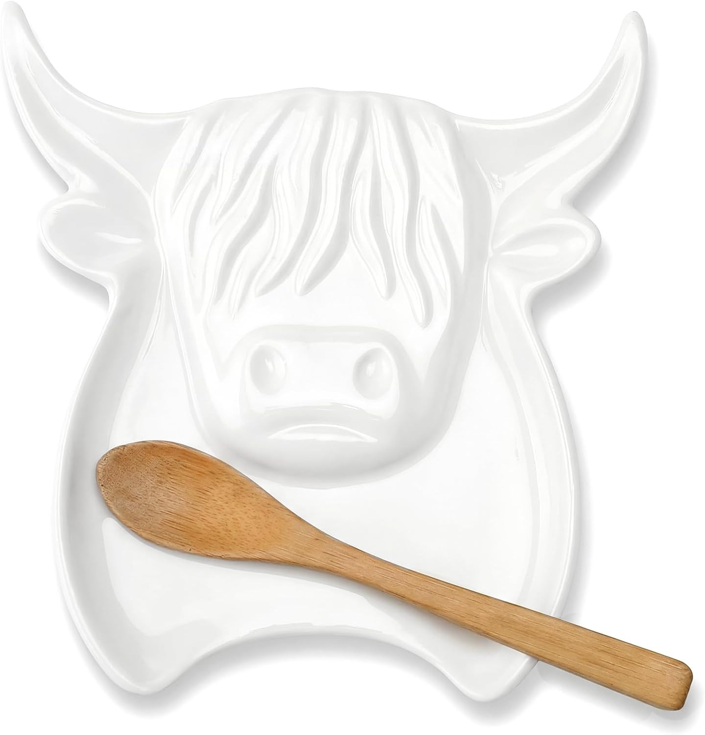 Soporte cuchara cerámica forma vaca 5.9pulg estufa encimera