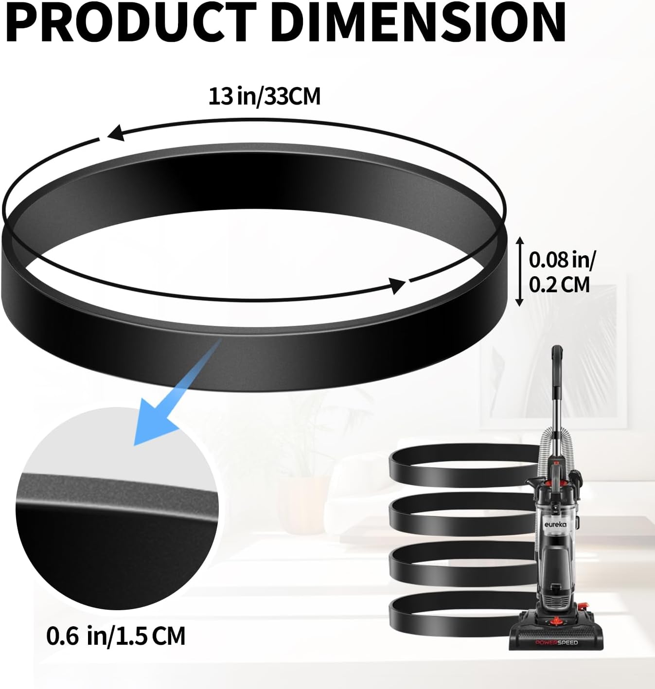 Correas repuesto E0205 para aspiradora Eureka PowerSpeed