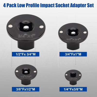 Juego adaptadores impacto trinquete 1 a 1/4 pulg magnéticos