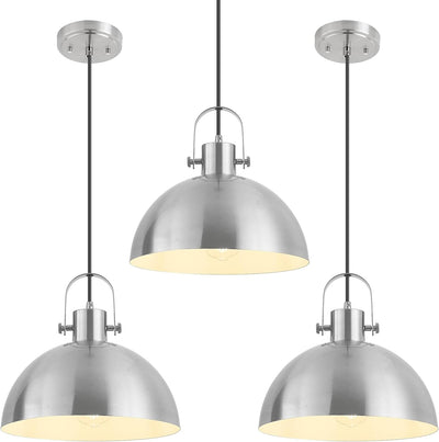 Luces colgantes níquel cepillado 12pulg ajustable paquete 3