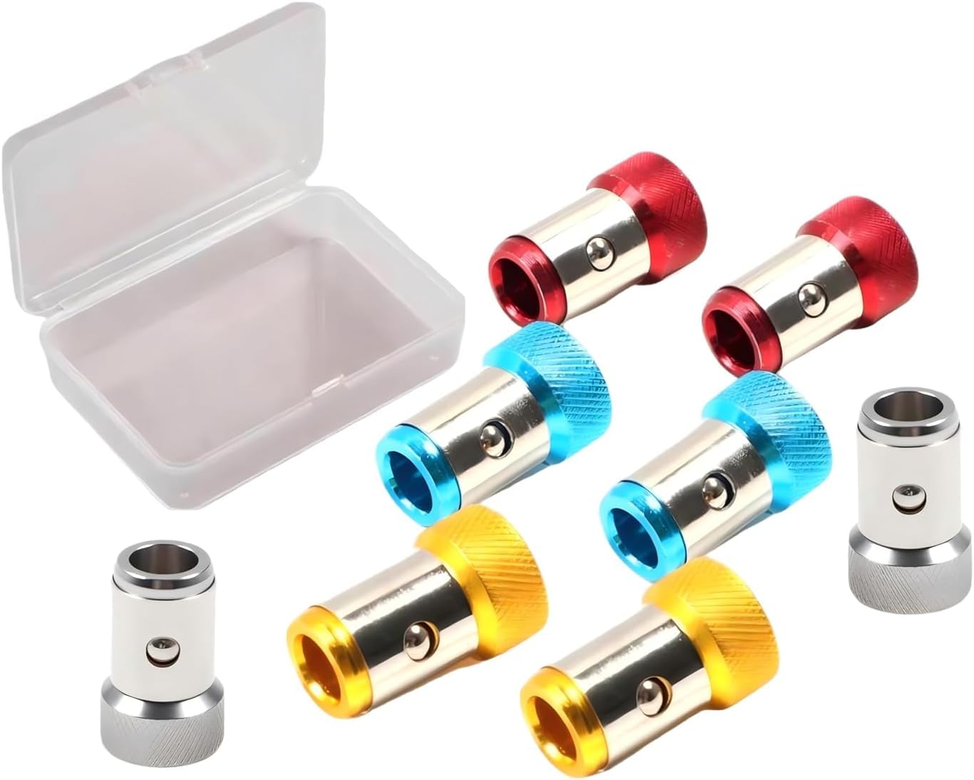 Set 9 anillos magnéticos 1/4pulg para taladro y destornillador