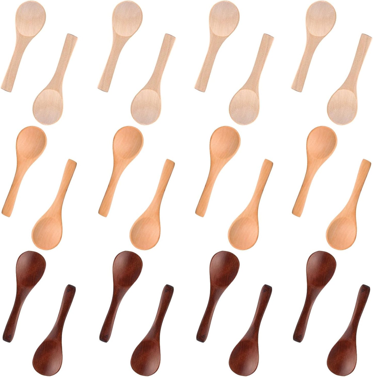 24 cucharas pequeñas de madera 3.5 pulgadas para tarros y cocina
