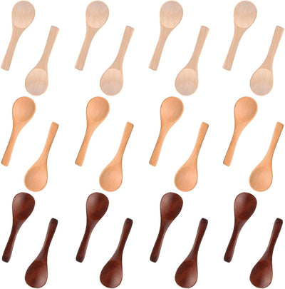 24 cucharas pequeñas de madera 3.5 pulgadas para tarros y cocina