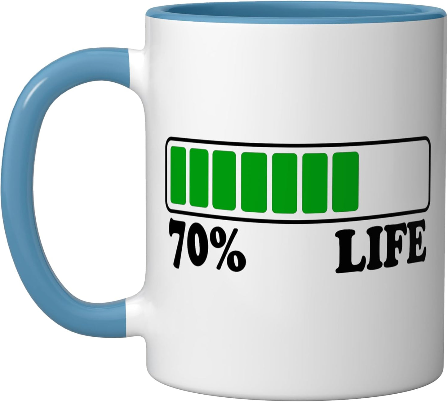 Taza Cerámica 70% Life Color Azul/Blanco