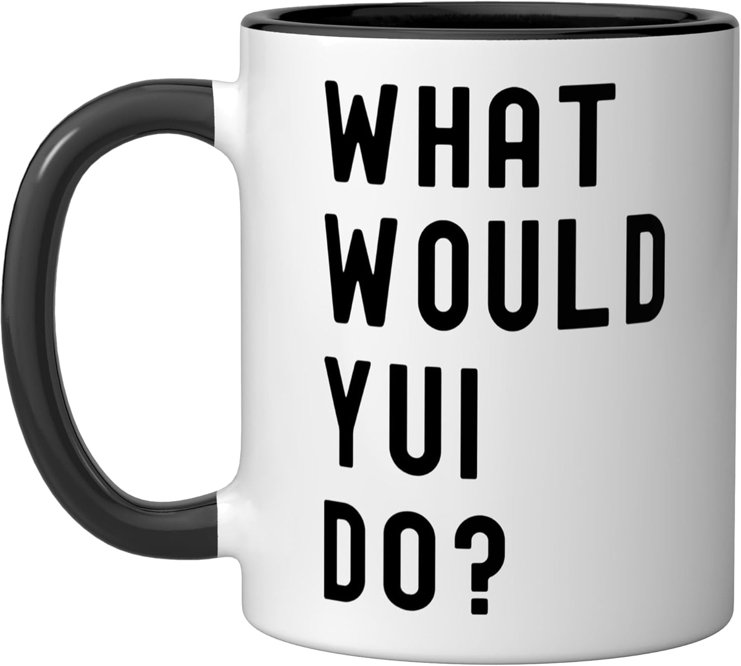Taza de cerámica What Would Yui Do? Negro/Blanco
