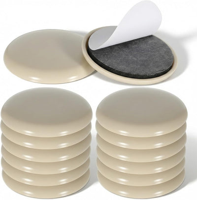 12 Deslizadores Muebles Redondos Polietileno 2pulg Beige