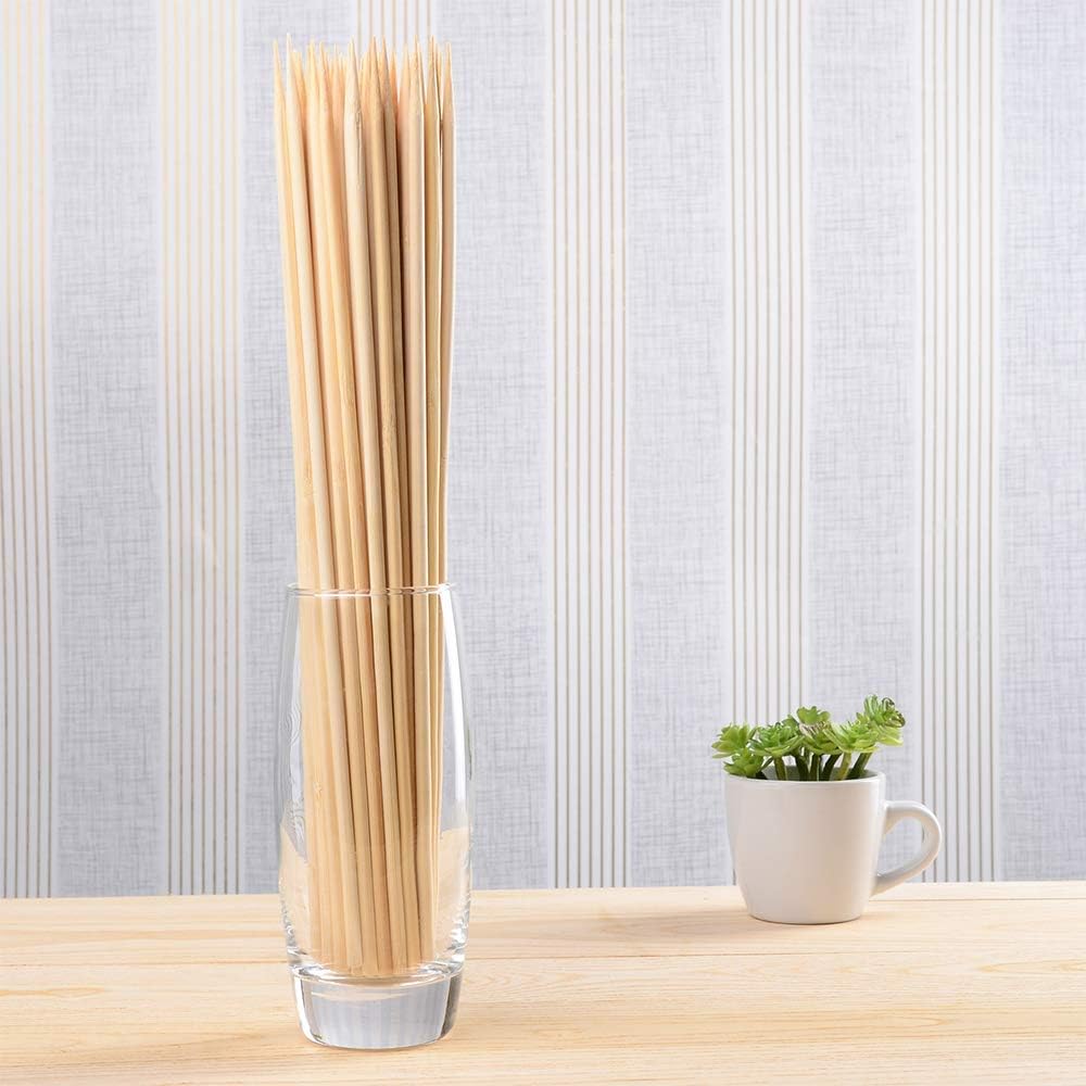 200 Pinchos Bambú 16pulg Grosor Natural para Asar