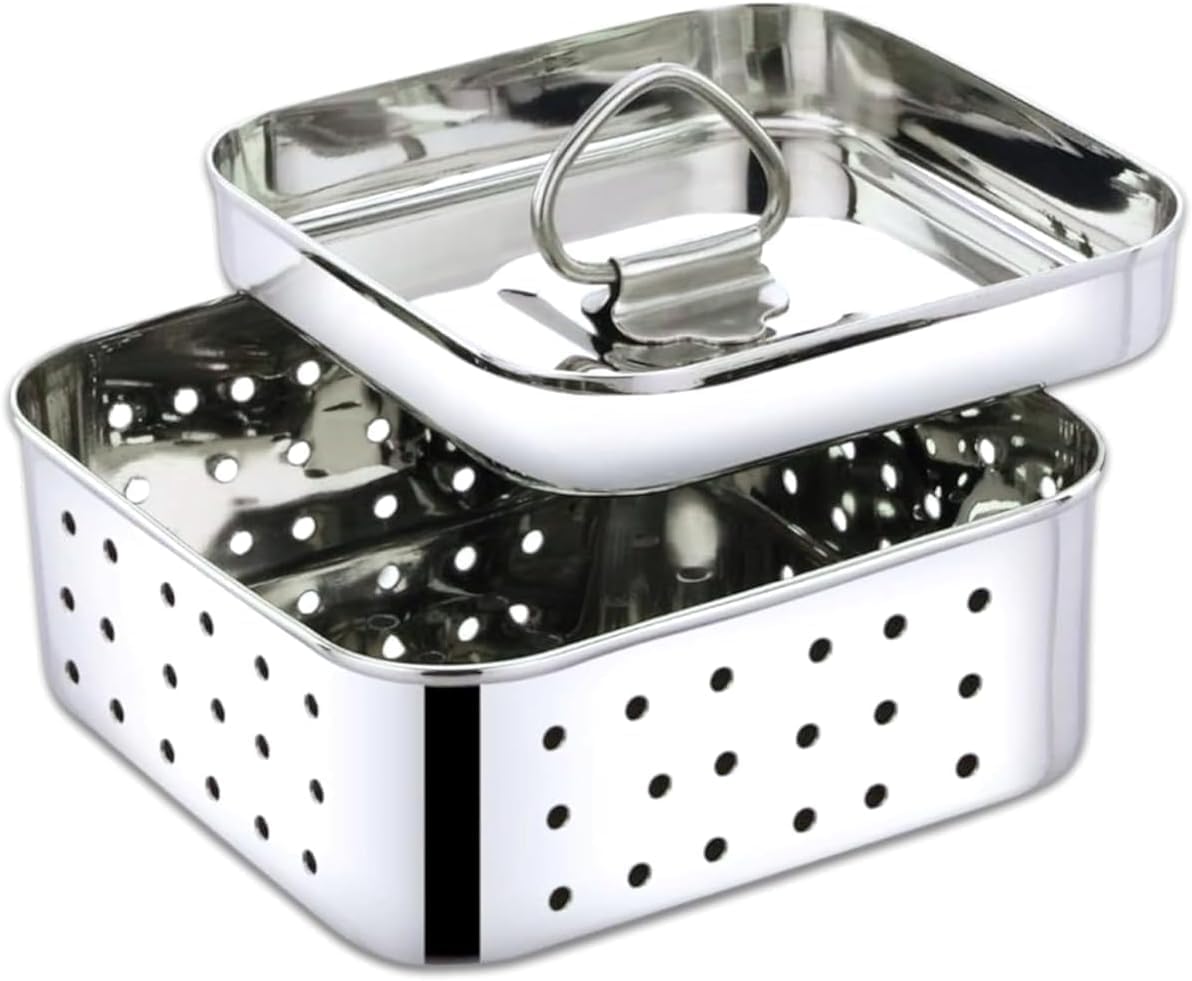 Prensa de molde paneer maker acero inoxidable con tapa cuadrada 8.5 fl oz