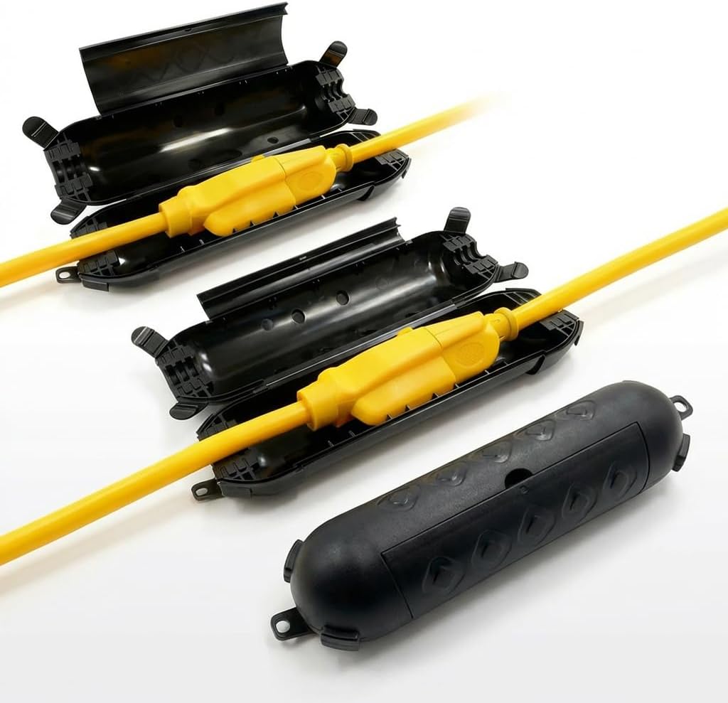 Pack 3 fundas cable extensión IP44 impermeable exterior