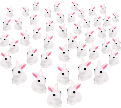 50 Mini Figuras Conejo Resina Adornos Jardín de Hadas Pascua