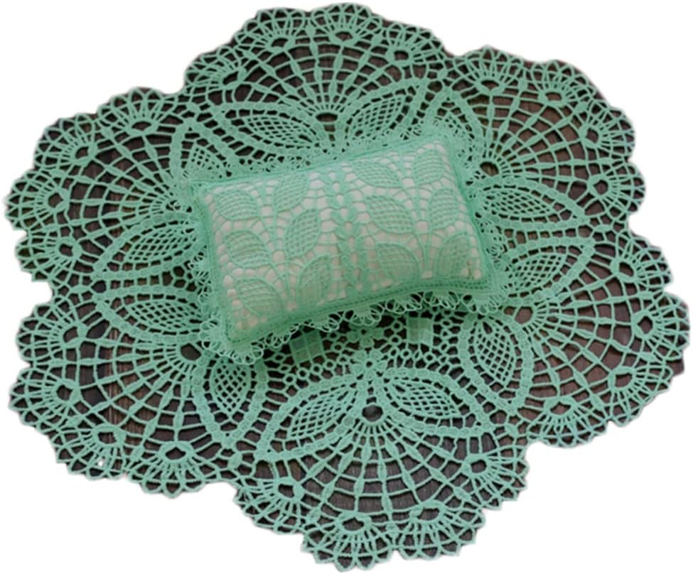 Almohada tapete bebé para fotos con encaje