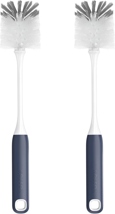 Cepillo botella agua mango largo flexible azul marino set 2