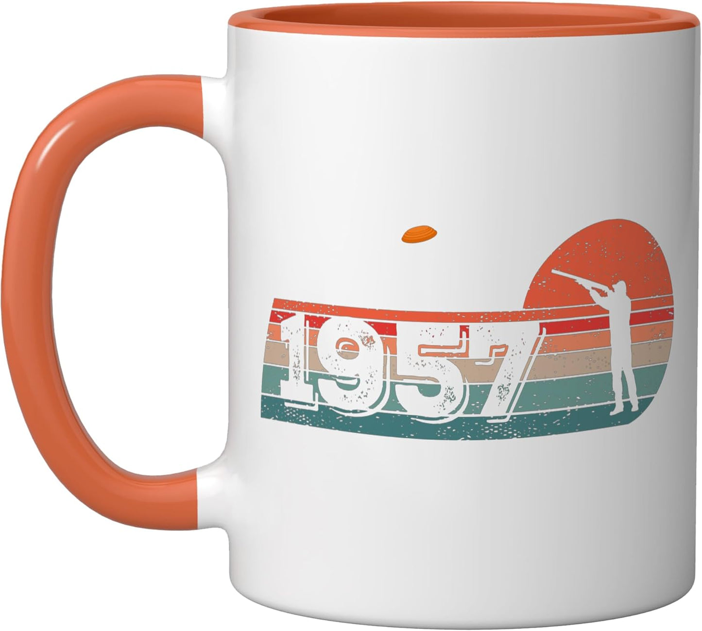Taza de cerámica vintage para disparo de palomas de arcilla 1957