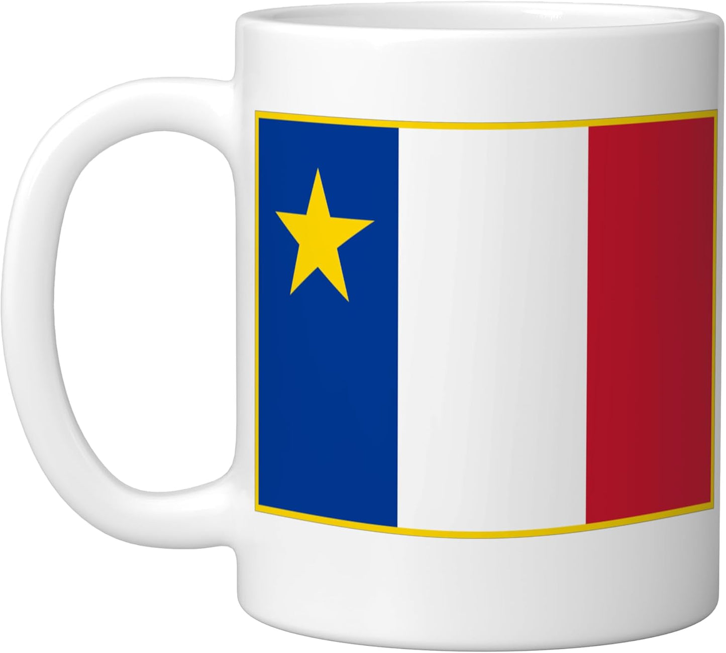 Taza cerámica Acadian Flag de Acadiens blanca