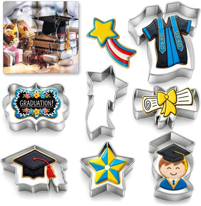 Juego de 7 cortadores de galletas en forma de estrella para fiesta de graduación