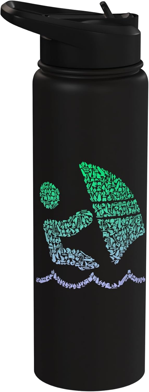 Botella de agua acero inoxidable aislada para windsurf