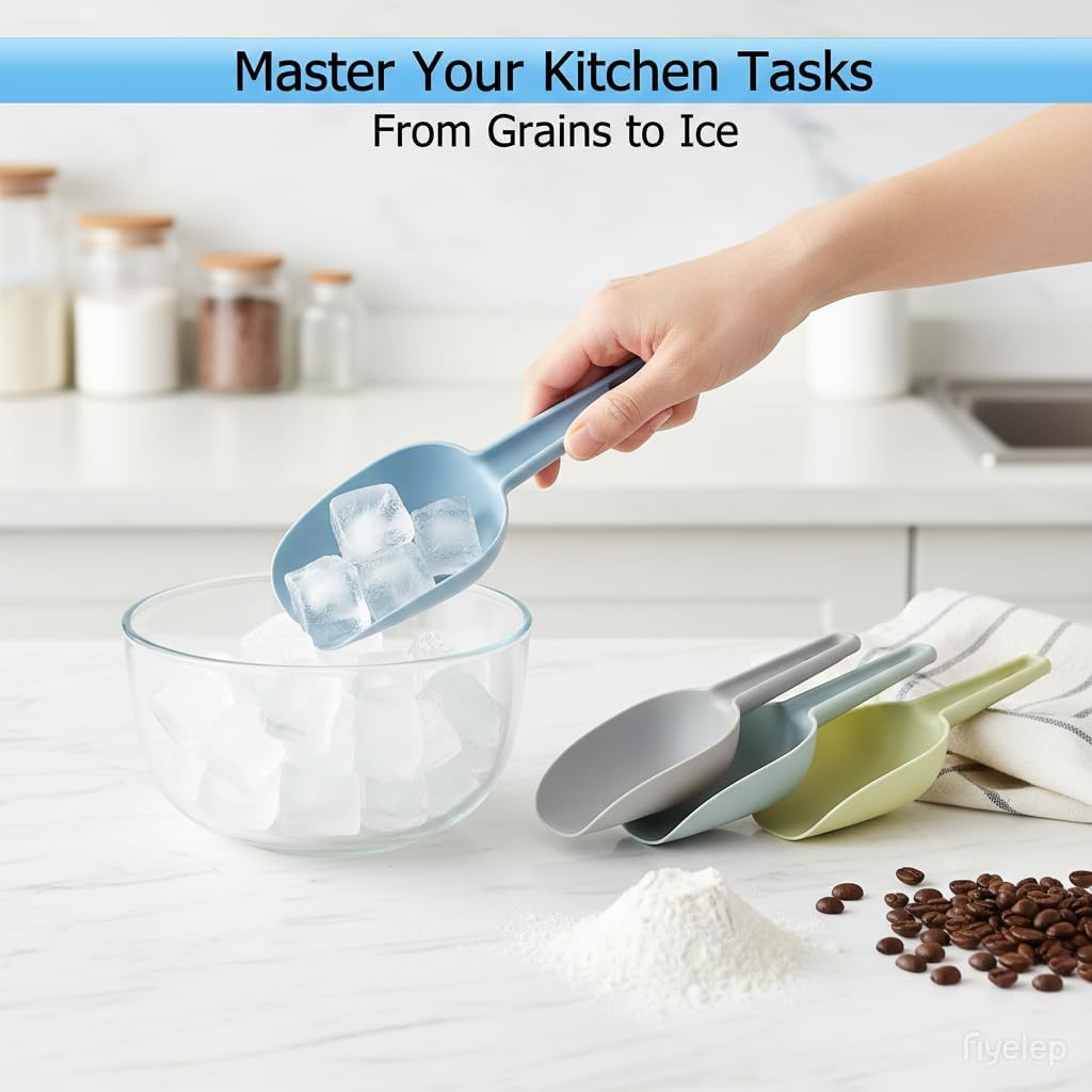 Set 4 Cucharas Plástico Multiuso Hielo Harina Café Sin BPA