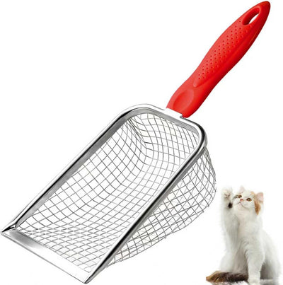 Cuchara arena gatos mango largo acero inox antideslizante