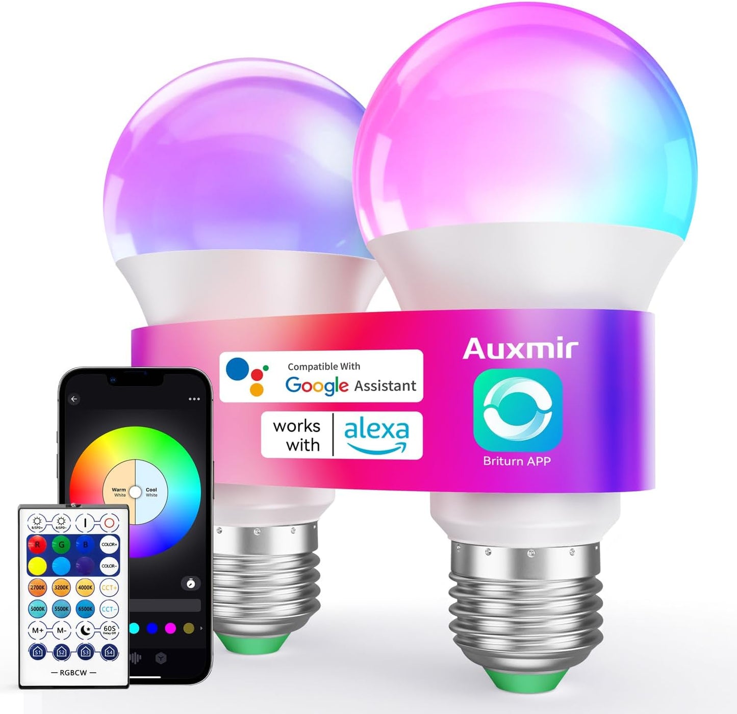Bombilla LED RGBCCT con Alexa Google Home WiFi