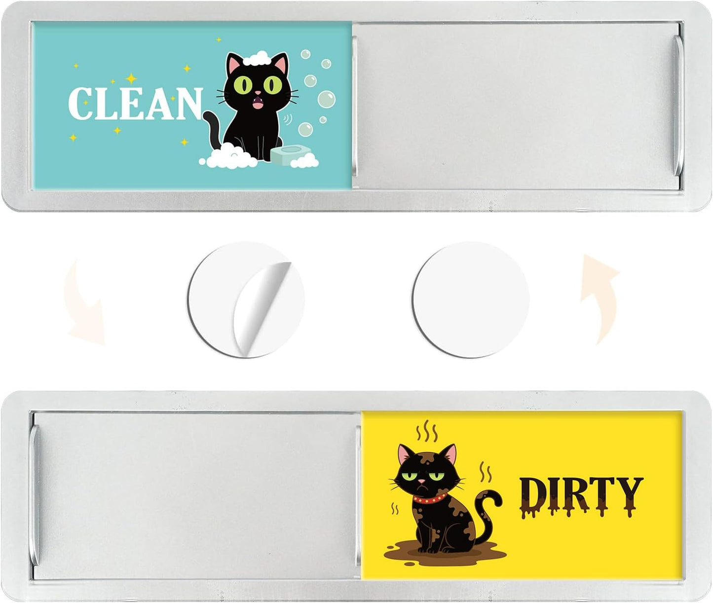 Imán lavavajillas gato negro doble cara para hogar cocina