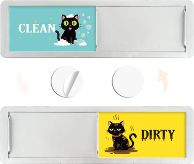 Imán lavavajillas gato negro doble cara para hogar cocina