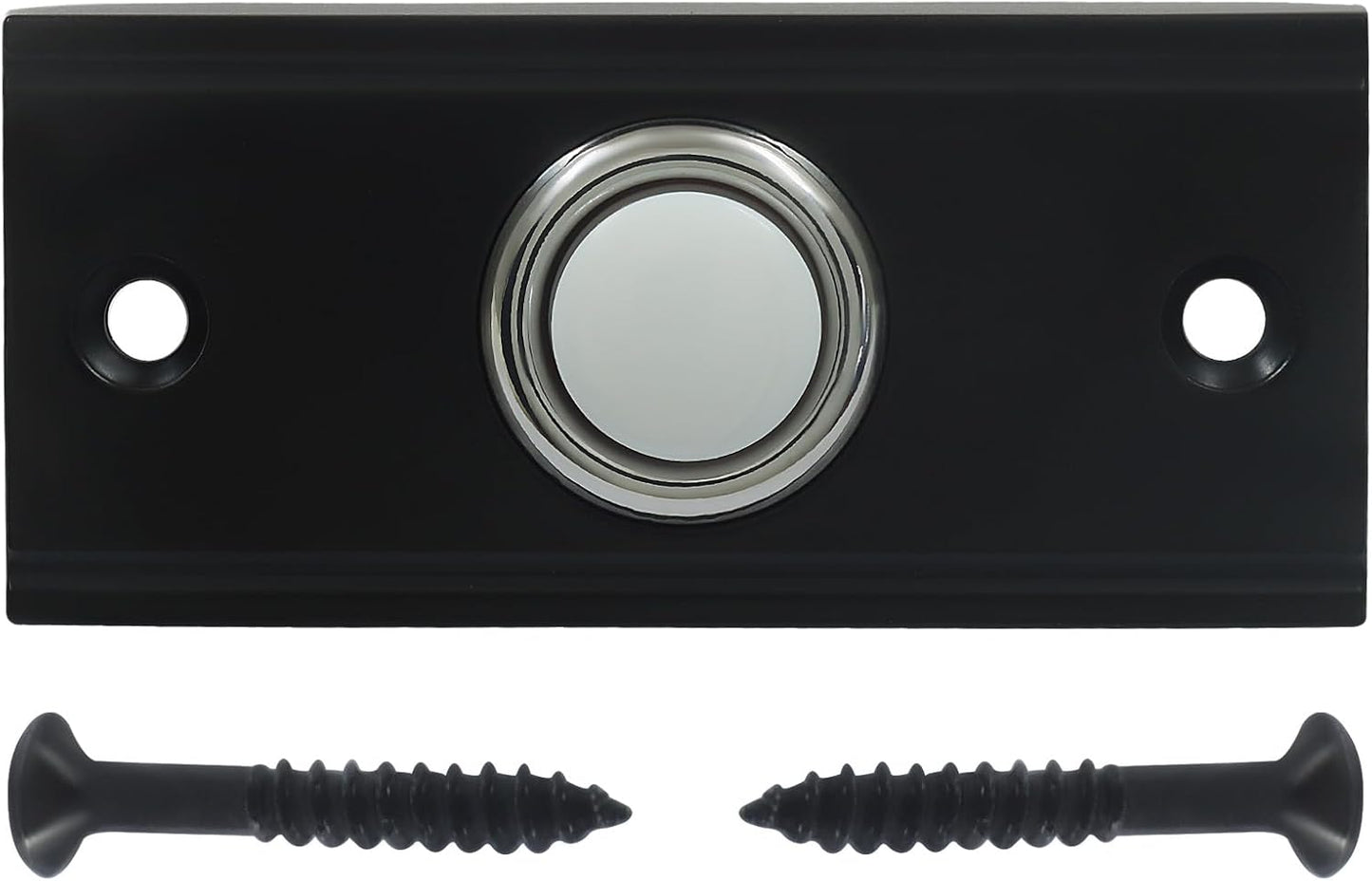 Botón timbre iluminado metal negro vintage para garage