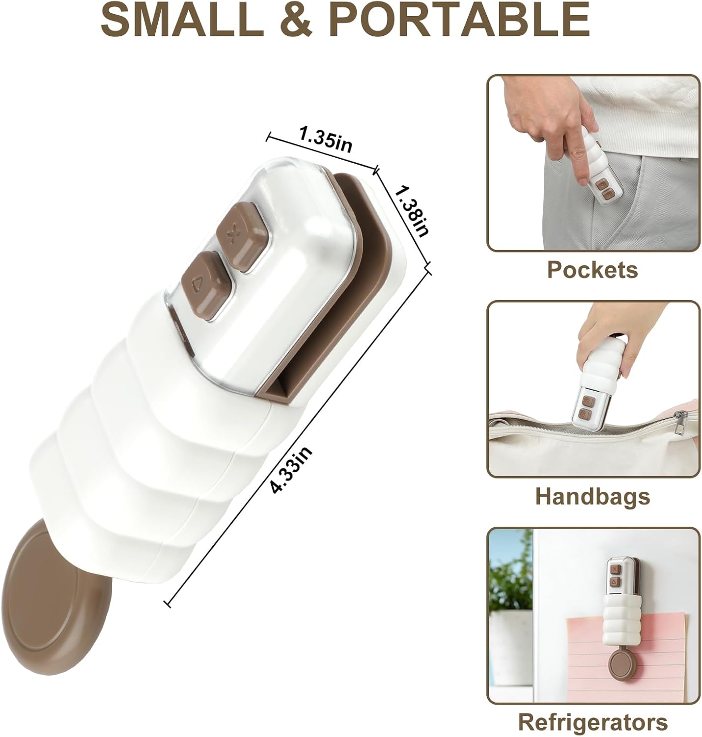 Sellador de bolsas mini 4 en 1 con cortador e imán recargable USB C