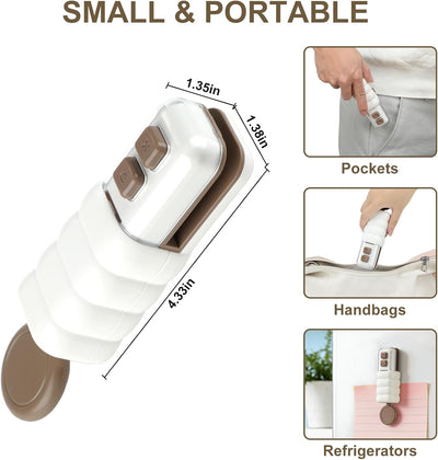 Sellador de bolsas mini 4 en 1 con cortador e imán recargable USB C