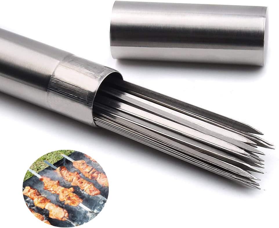 20 Brochetas Acero Inox 15pulg Barbacoa