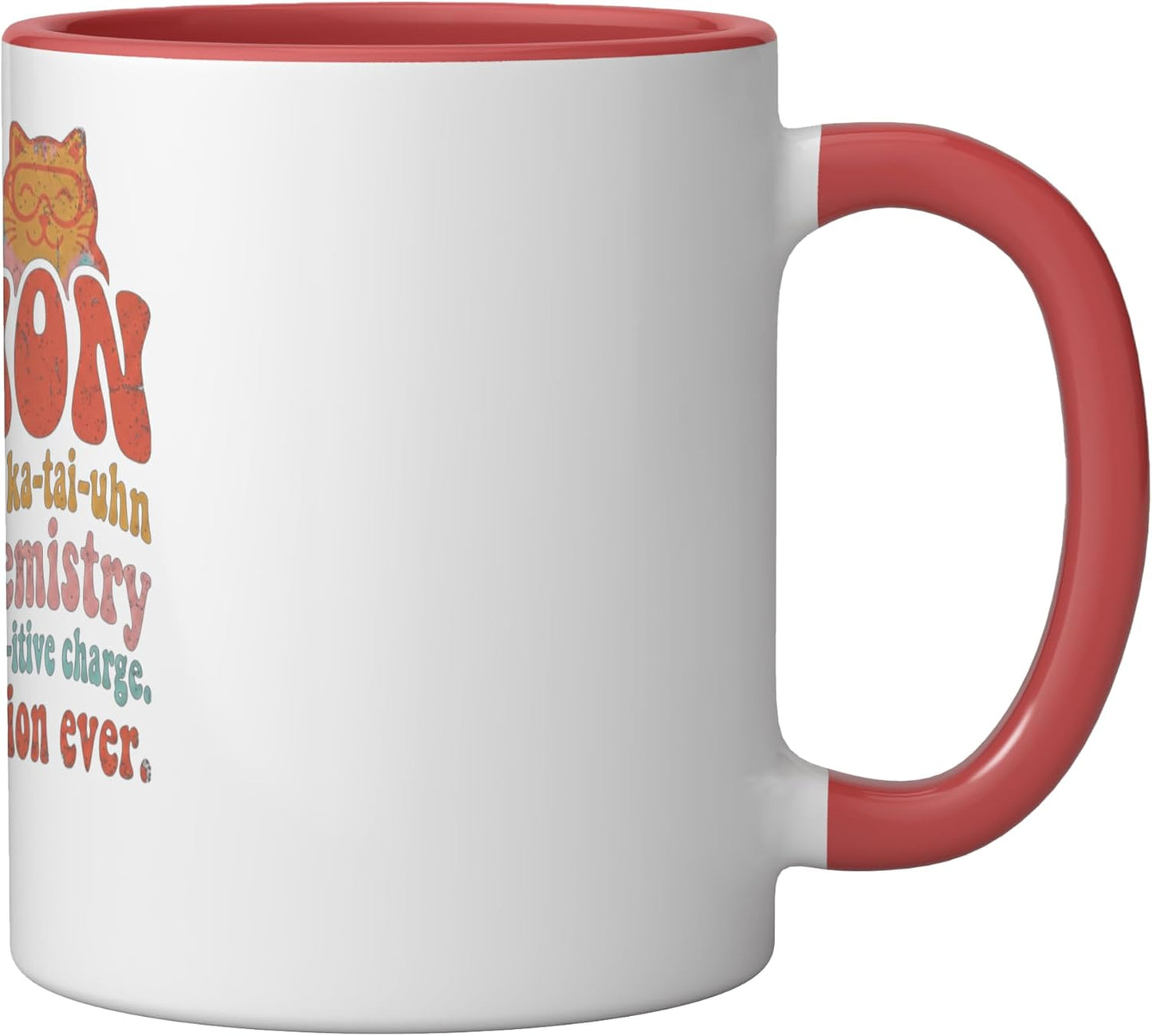 Taza cerámica retro para profesor de ciencias con chiste sobre gatos
