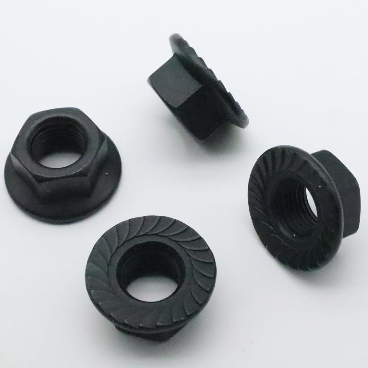 20 Tuercas M12 Acero Carbono Bloqueo Brillantes Negro