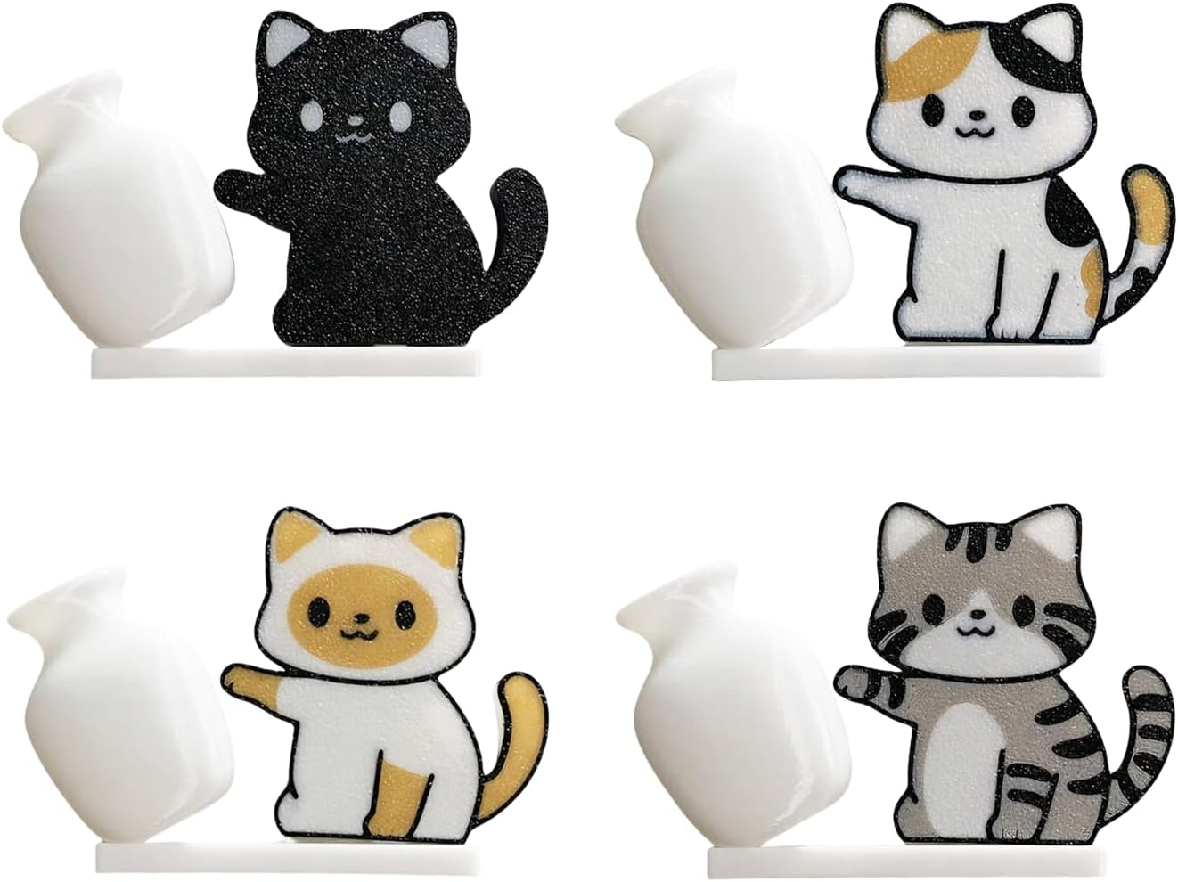 4 Pzas Soporte Bigotes Gato Imanes Decorativos Nevera