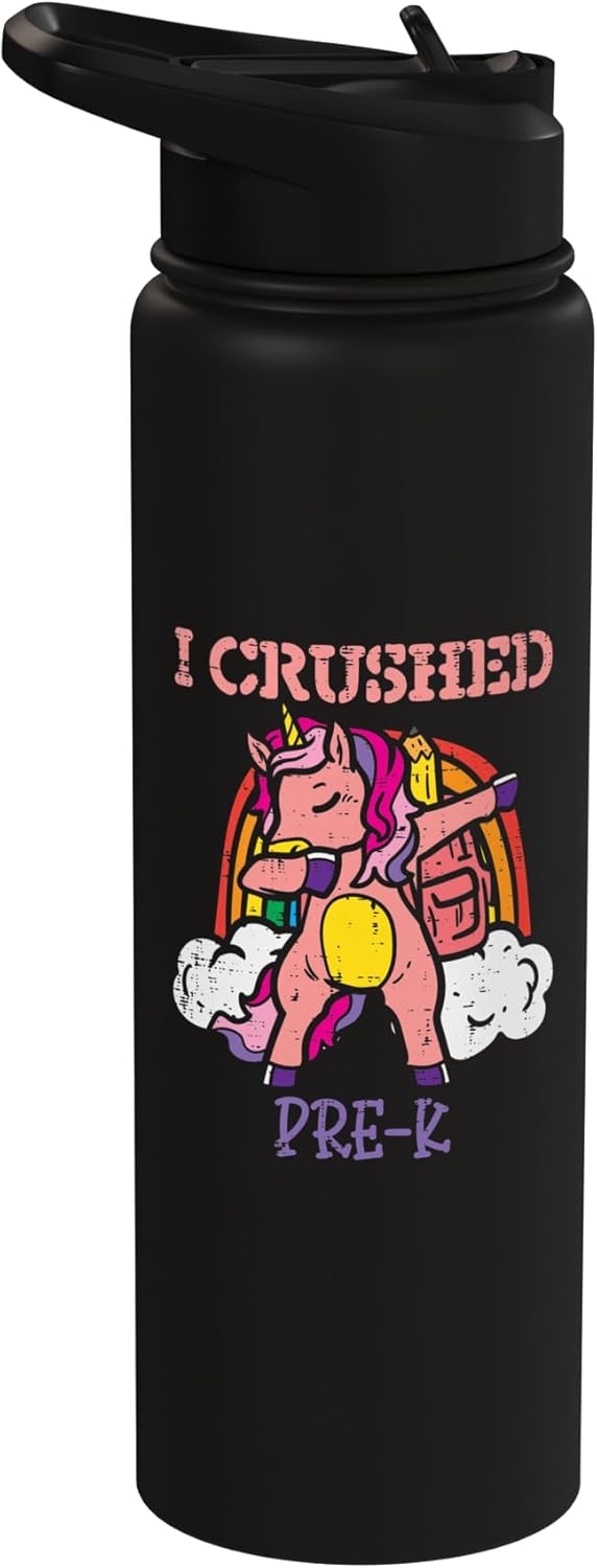 Botella de agua acero inoxidable aislada Unicorn Dab Rainbow