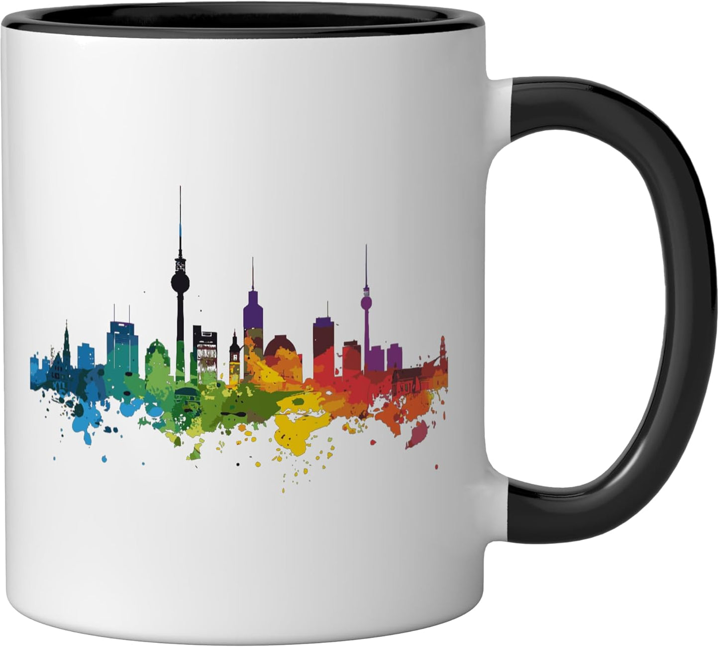 Taza cerámica Eschborn negra/blanca