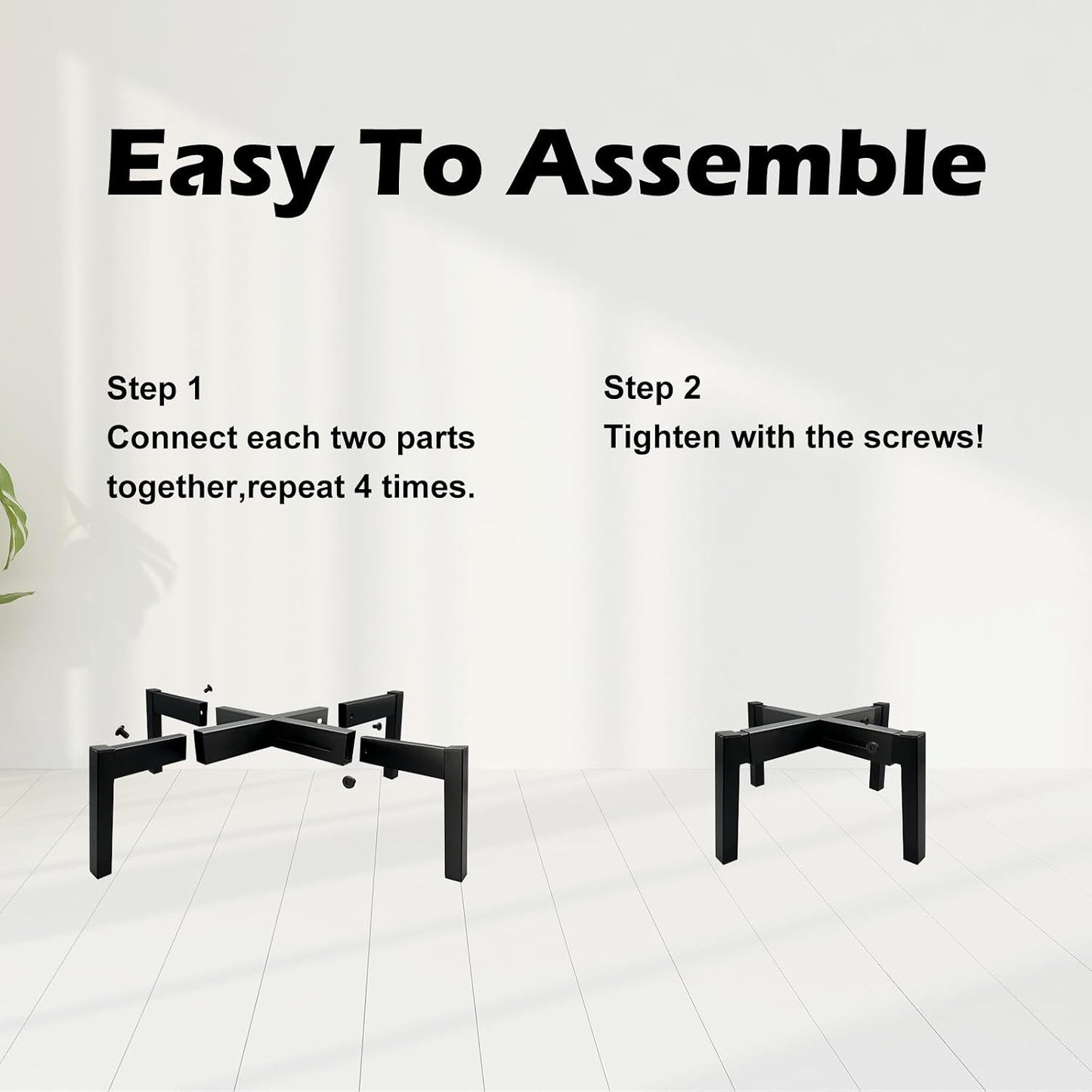 Soporte metal ajustable para macetas 10-16pulg negro
