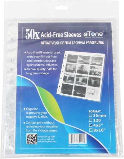 50 Hojas Almacenamiento Archivos 4x5 Negativas