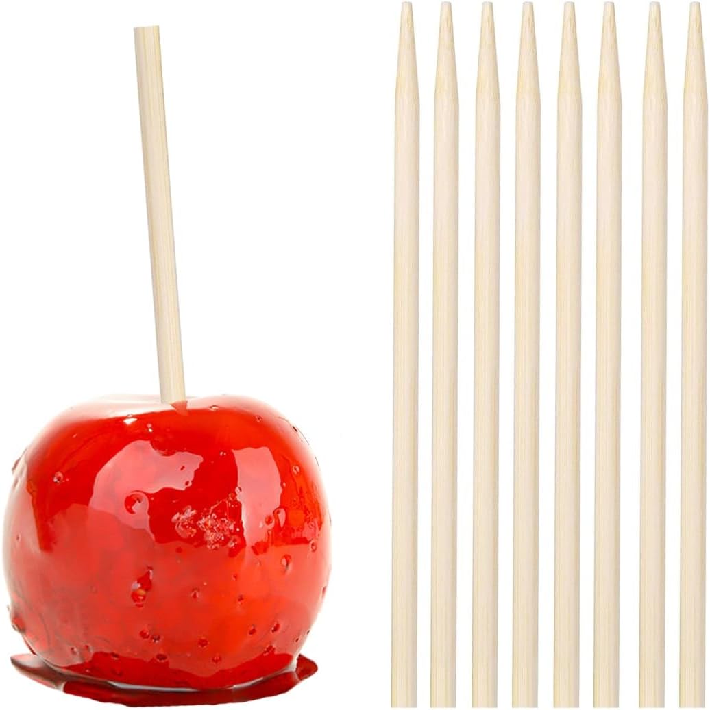Palitos manzana caramelo 5.5pulg 70uds pinchos bambú