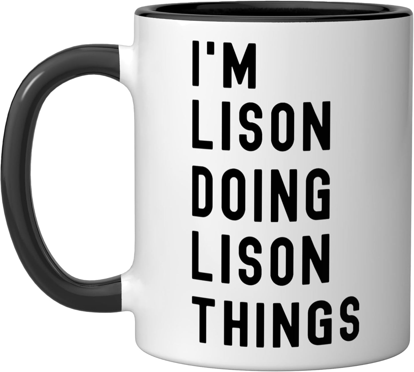 Taza cerámica Lison Tazas de Lison en negro/blanco