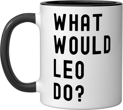 Taza de cerámica What Would Leo Do? Negro/Blanco