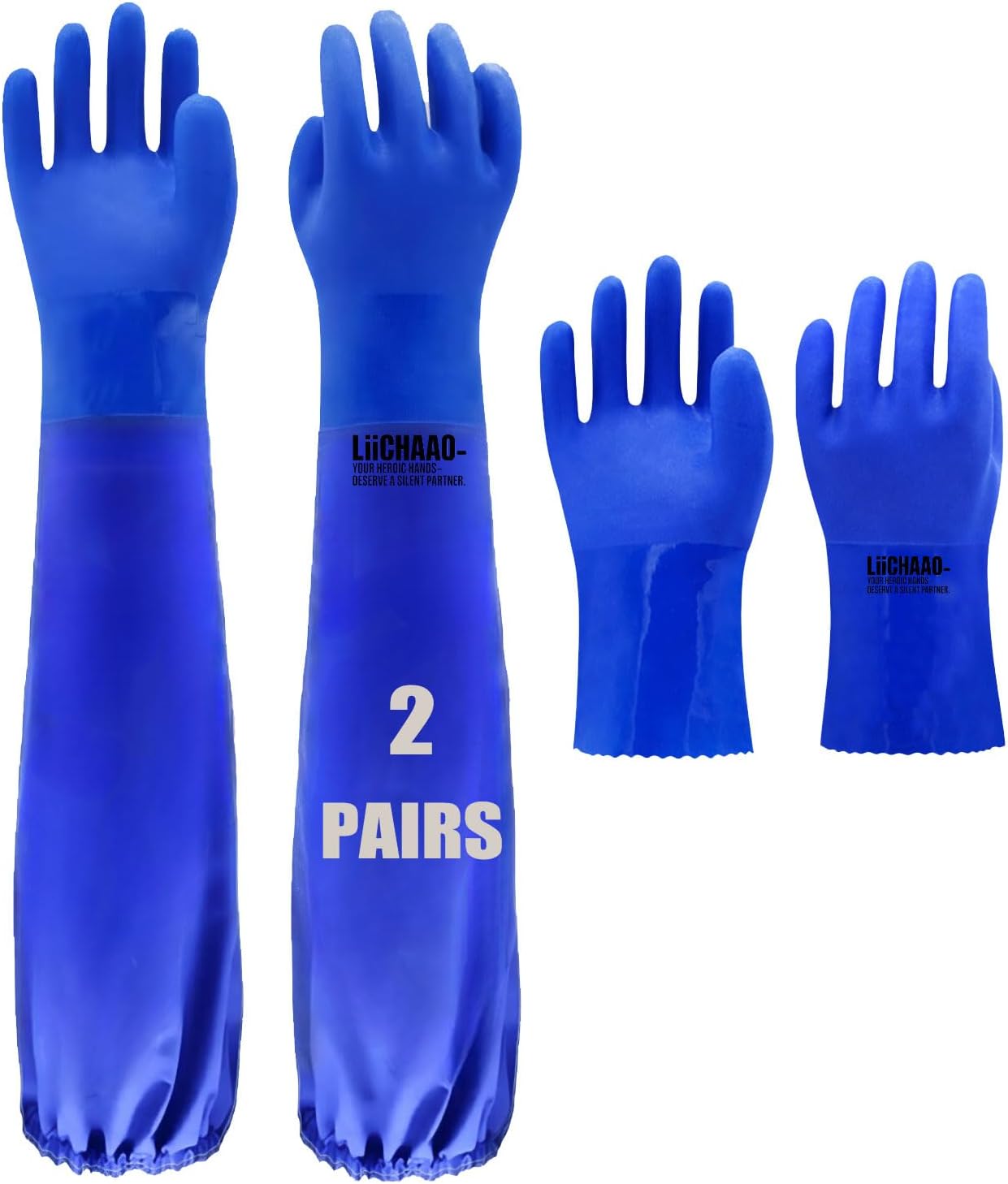 2 Pares Guantes Largos Impermeables para Piscina y Acuario