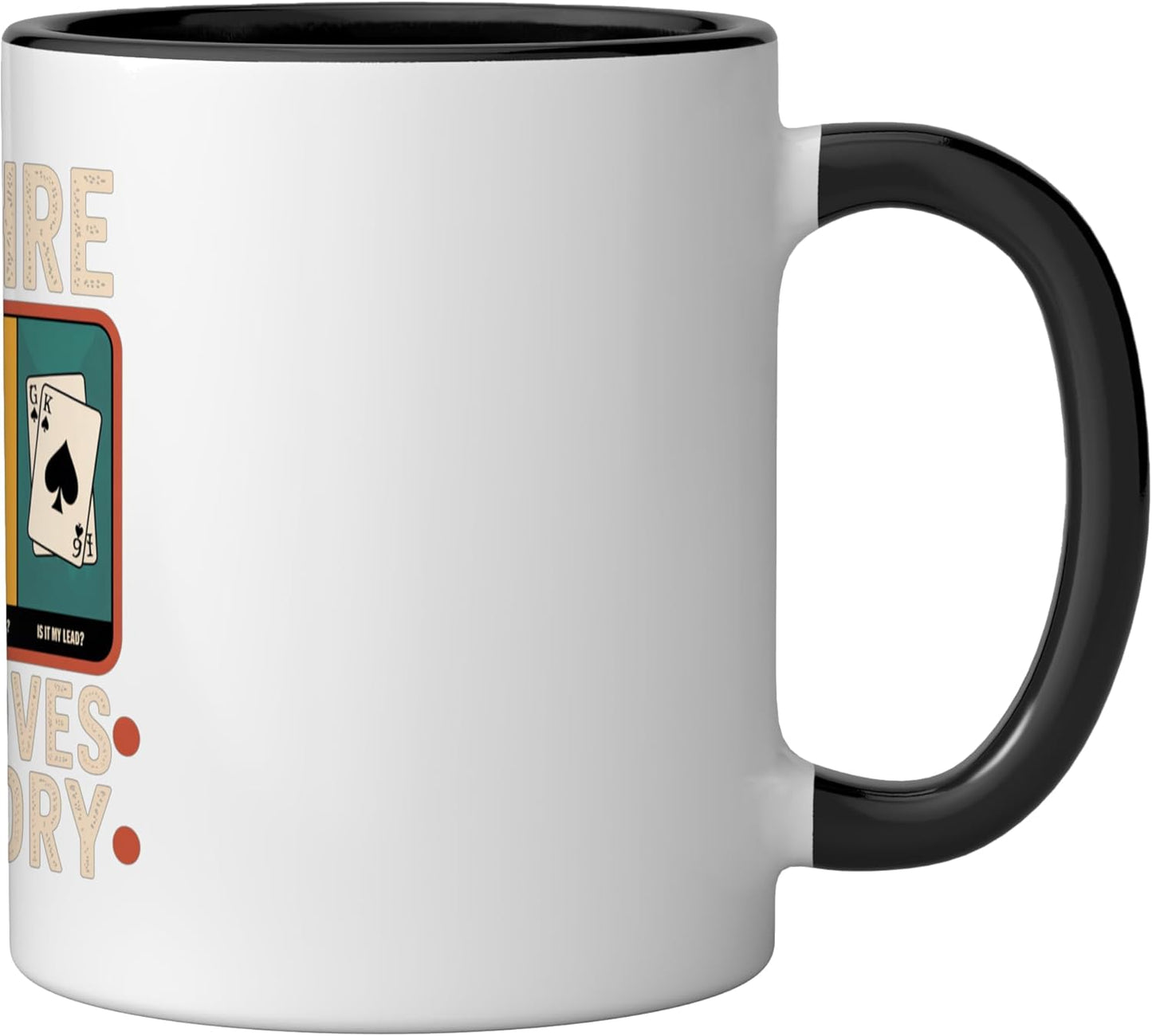 Taza Cerámica Juego Euchre Negro/Blanco