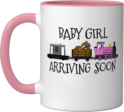 Taza Cerámica Bebé Próximamente Rosa/Blanco