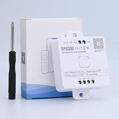 Controlador LED RGB CCT 5-24V con app y sincronía musical