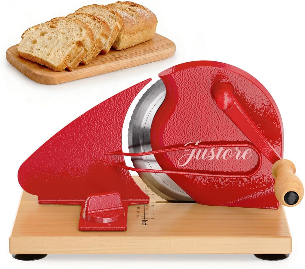 Rebanador manual pan casero con riel guía y base antideslizante