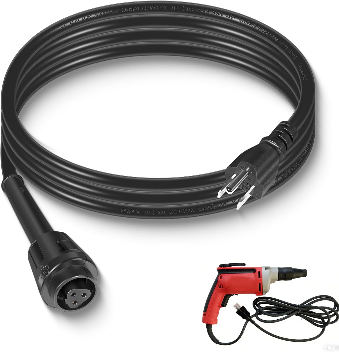 Cable alimentación a tierra 8 pies 18 AWG enchufe NEMA 5-15P