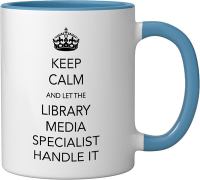 Taza Cerámica para Biblioteca Azul/Blanco